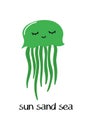 Postcard depicting a sea creature - jellyfish